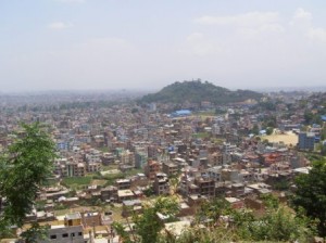 The view of Kathmandu rooftops