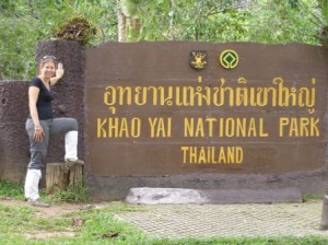 At Khao Yai National Park with my sexy leech socks.