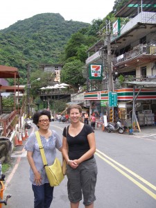 In Wulai with a lovely lady I met on the bus