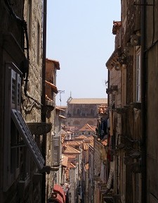In the streets of the old city of Dubrovnik